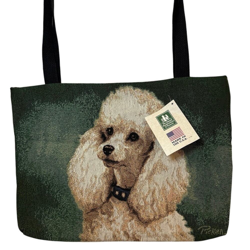 NWT Manual Woodworkers & Weavers Poodle Tapestry Tote Bag
